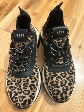 Steve Madden NY90 Leopard Print Knit Sneakers